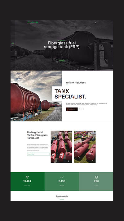 Website for AllTank Solutions - Henz Studio