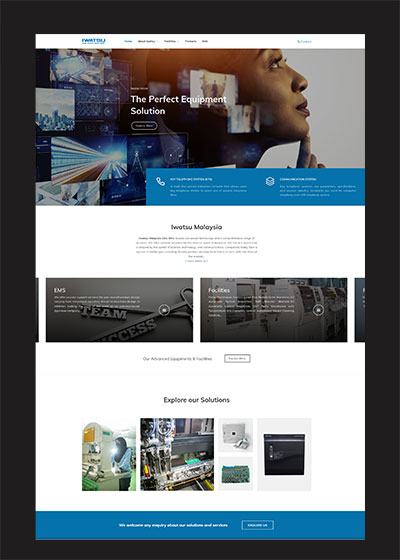 Company web design for Iwatsu Malaysia - Henz Studio