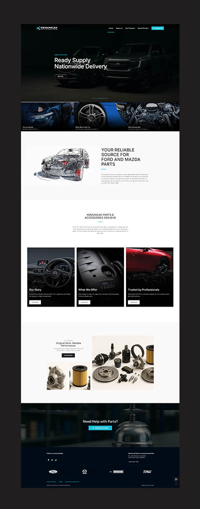 Website for Kemuncak Parts & Accessories Sdn Bhd - Henz Studio