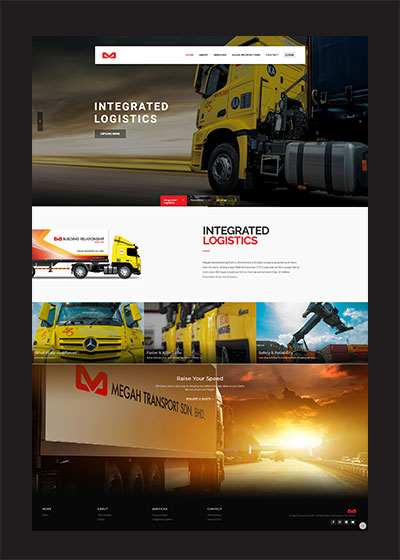 Company web design for Megah Transport - Henz Studio